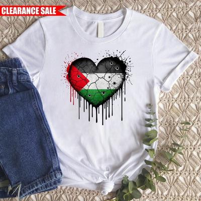 Miluji Palestinu Vlajka Tištěné Tričko Dárek na Palestinský den 100% Bavlna Pánské Tričko Top