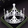 Party Prom Birthday Cake Crown Small Tiaras for Doll Green Pink Diadem Bridal Wedding Hair Jewelry Tiaras Head Ornaments