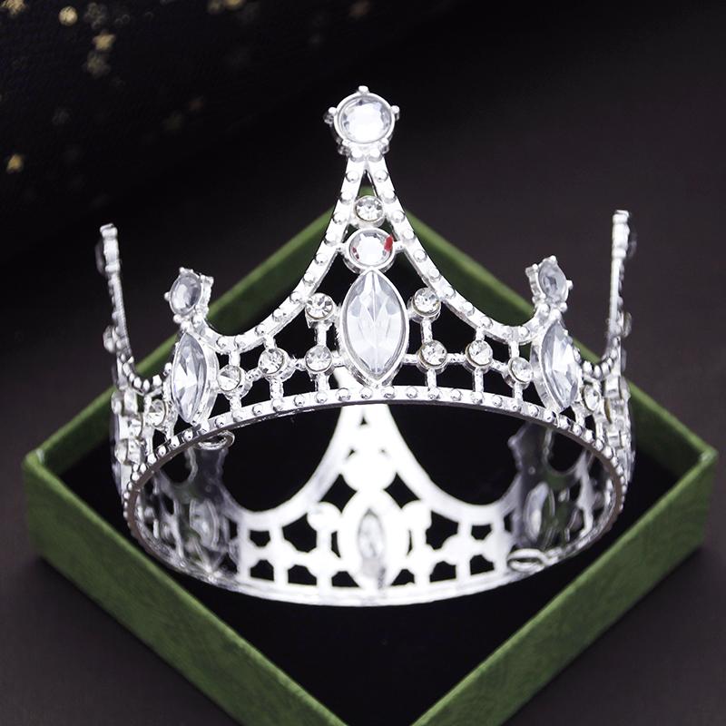 Party Prom Birthday Cake Crown Small Tiaras for Doll Green Pink Diadem Bridal Wedding Hair Jewelry Tiaras Head Ornaments