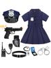 Kids Police Costume Dress for Girls Halloween Party Role Play Outfit with Badge