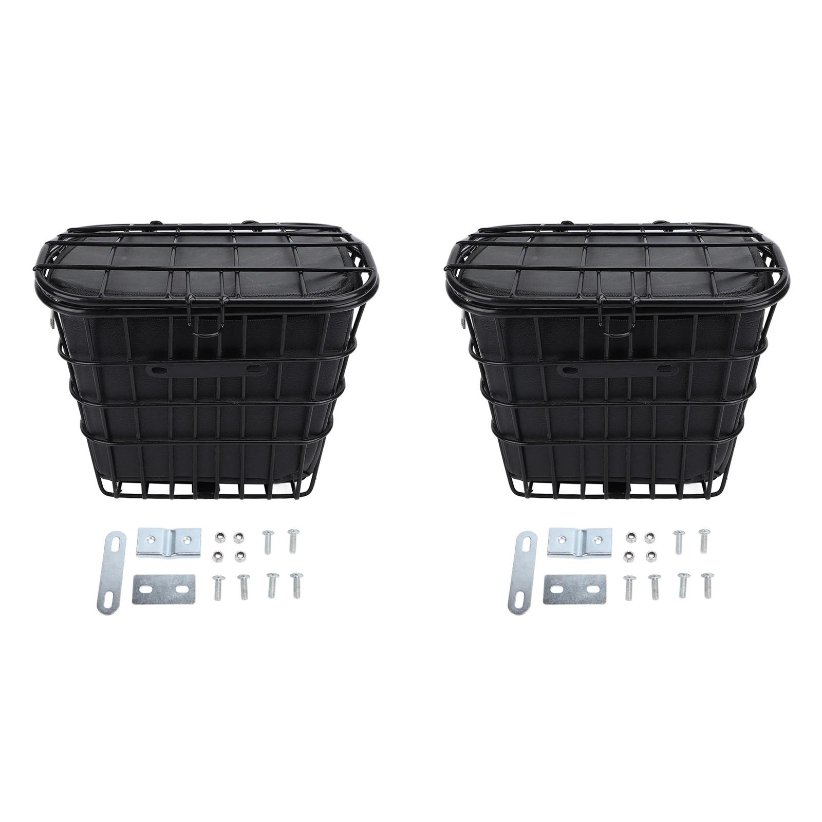 

Bike Basket Container Easy Installation Stable Cargo Basket Sundries Organizer with Liner Bag for Riding Shopping Outdoor front