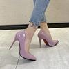 Large Size European and American Style Fine Heel High Heel Shallow Mouth Pointed Head Thin Professional Women's Single Shoes Four Seasons High Heels