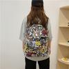 Schoolbag Bag Graffiti Fashion Backpack Trendy Men's and Women's Casual Backpack College Style Canvas Bag Large and Middle School Student Schoolbag