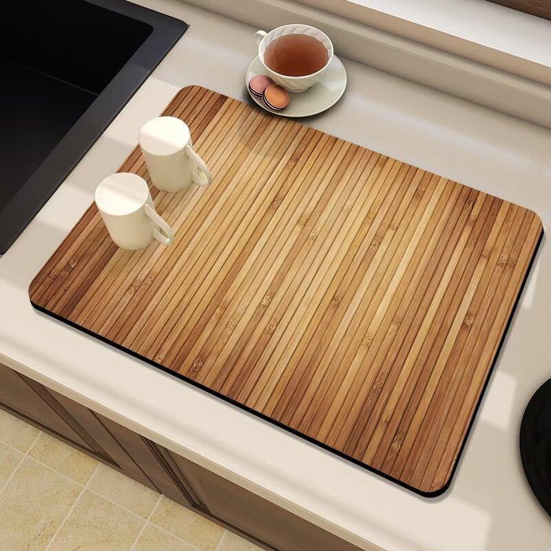 Amerikanischer Stil Massivholz Druck Kaffeemaschine Abtropfpads Geschirr Isolierung Saugfähige Abtropfpads Heim Desktop Dekor