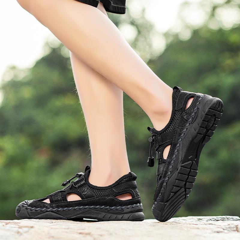 38-48 Sommer Herren Sandalen Outdoor Mesh Strand Sandalen Freizeitschuhe Sneaker Herren Leder Sandalen