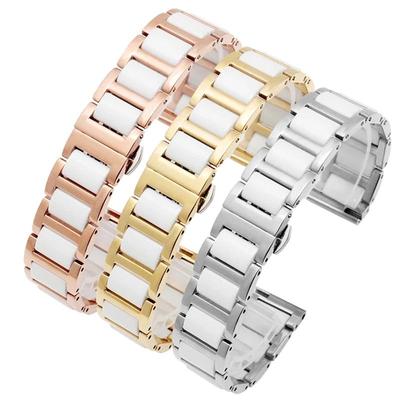 Pro Rossini DW Armani Huawei B5 B6 Řemínek na hodinky pro ženy z jemné oceli a keramiky 14mm 16mm 17mm 18mm 19mm 20mm 21mm 22m Řemínek na hodinky