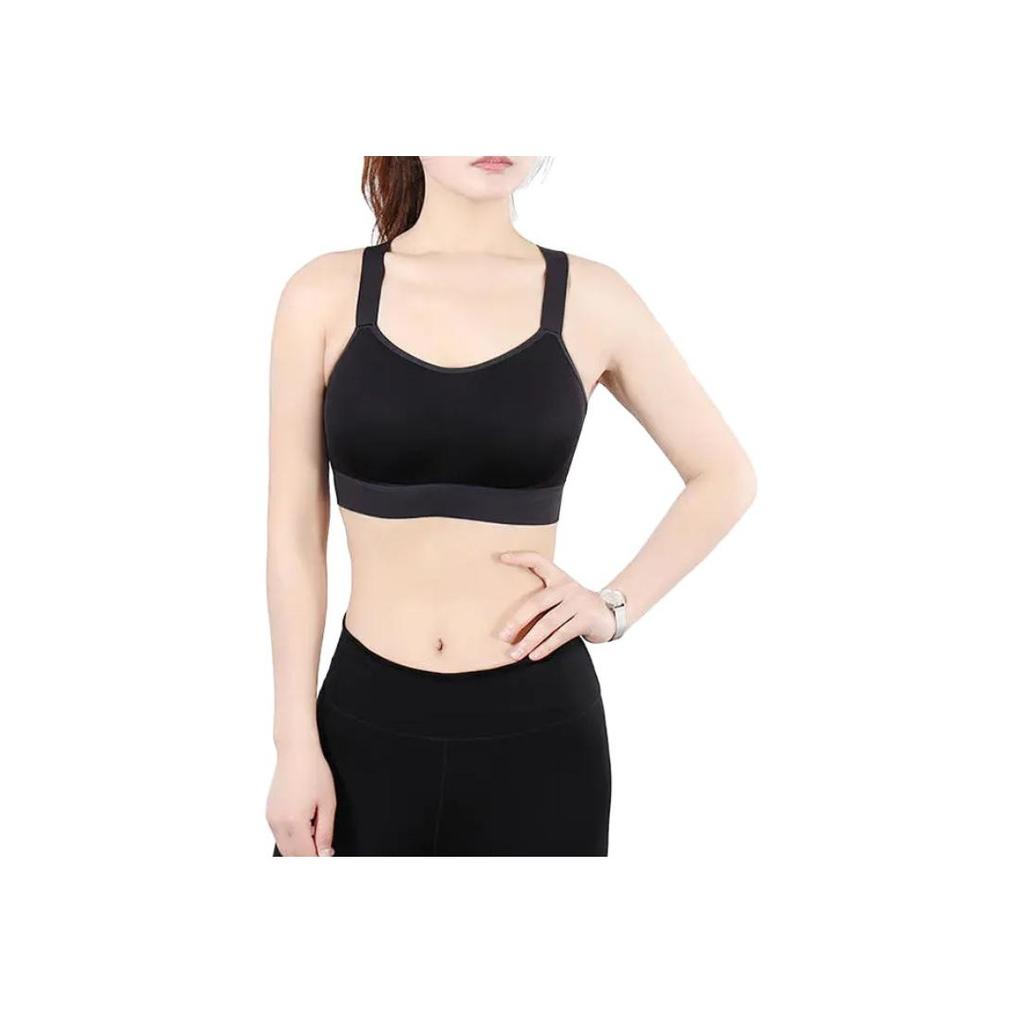 Nike Solid Color Cross-Body Sports Bra Women Underwear Black AT3477-080