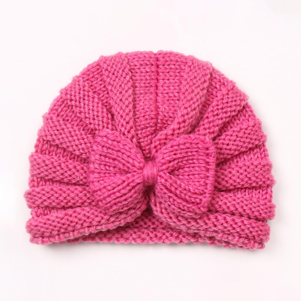 New Autumn/Winter Baby Bow Knitted Wool Hat - European and American Style
