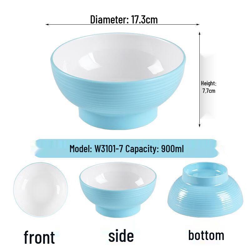 Jijun A5 Melamine High-Footed Soup/Rice Bowls, 10-Pack