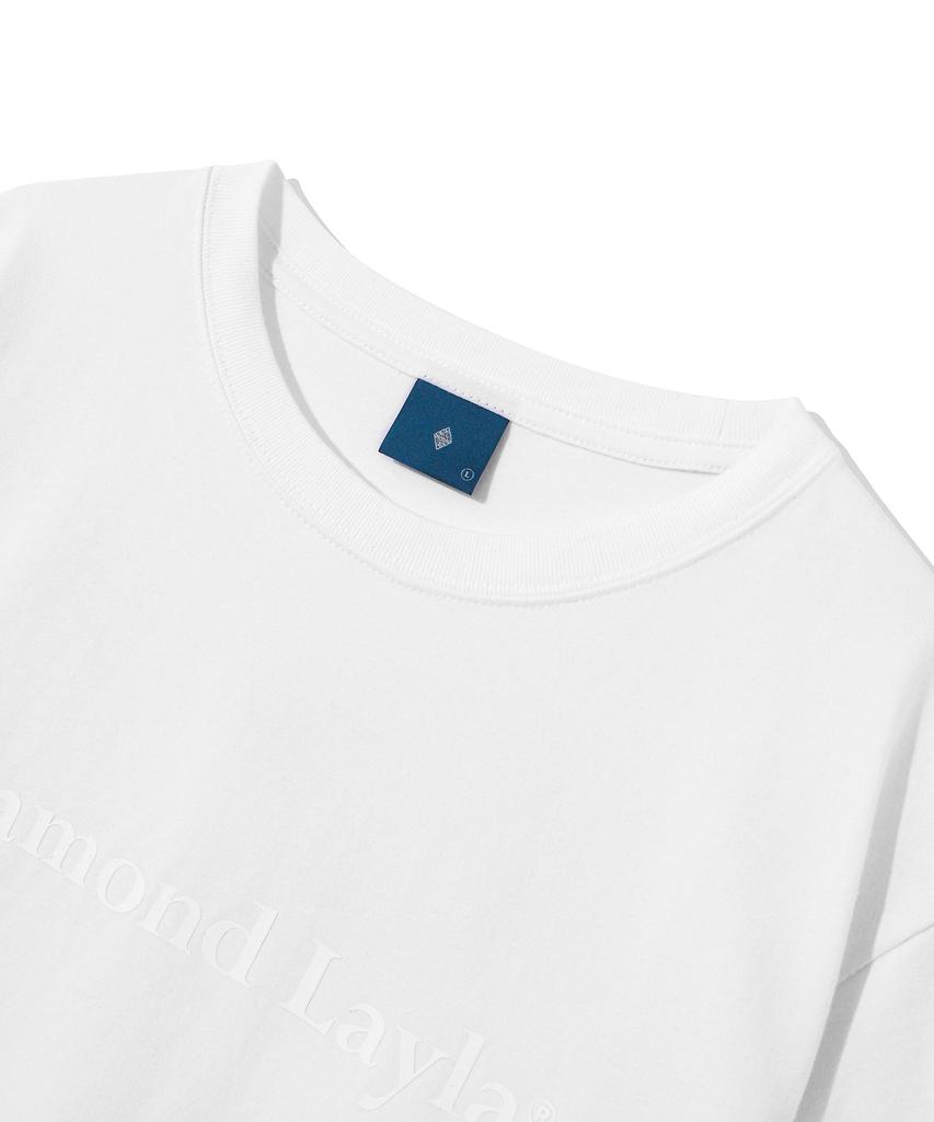 DIAMOND LAYLA Silicone Logo Short Sleeve T-Shirt T77 White