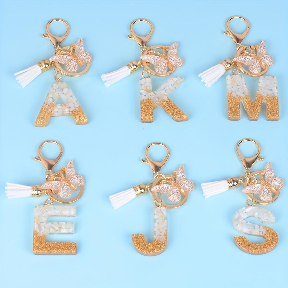 Keychain Pendant fashionable butterfly and initial key chain car decoration pendant, backpack key chain decoration