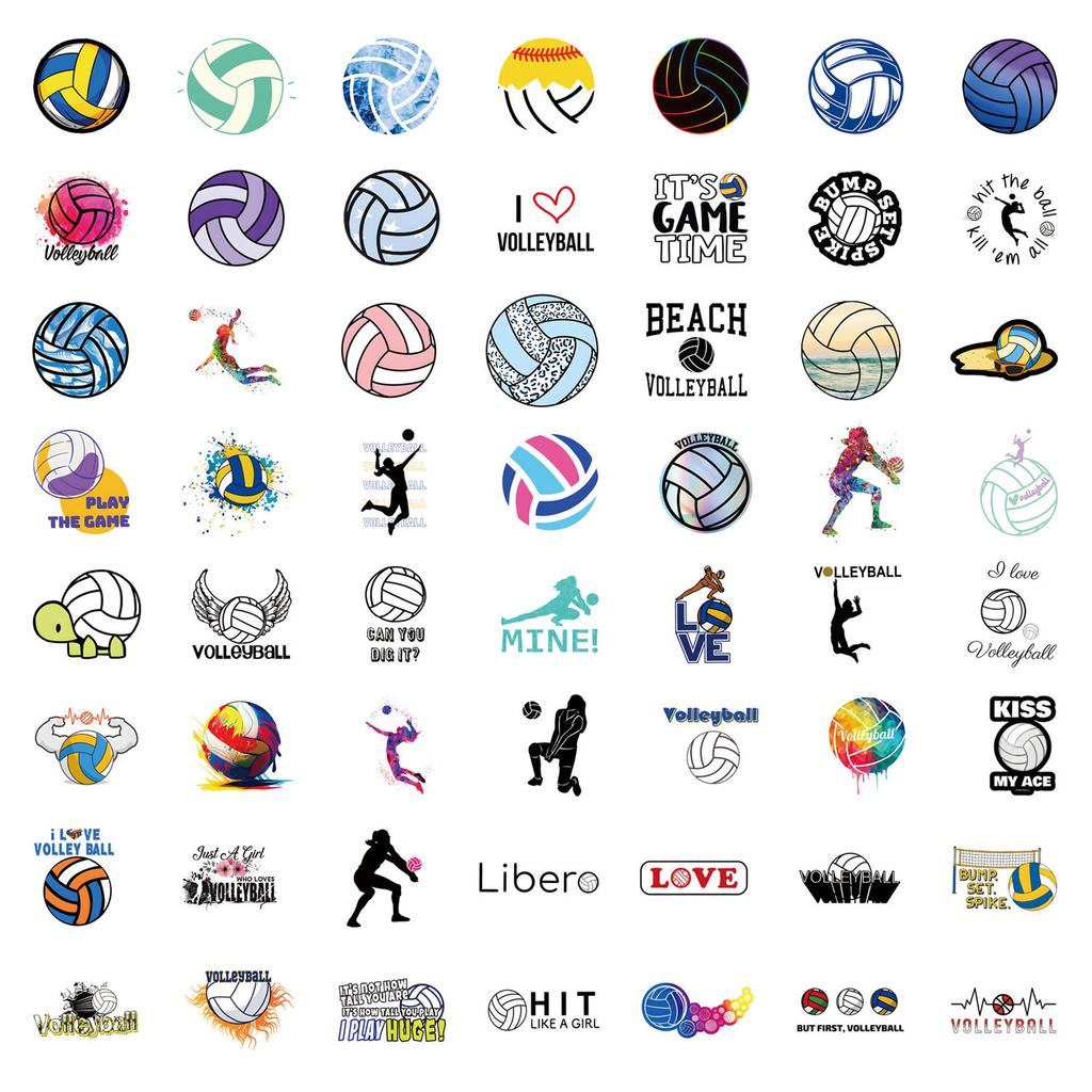 55 New Volleyball Graffiti Stickers Decorate Suitcase Laptop Mobile Phone Stickers