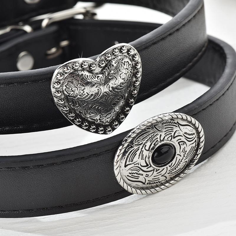 Tibetan Retro Leather Heart Choker Necklace