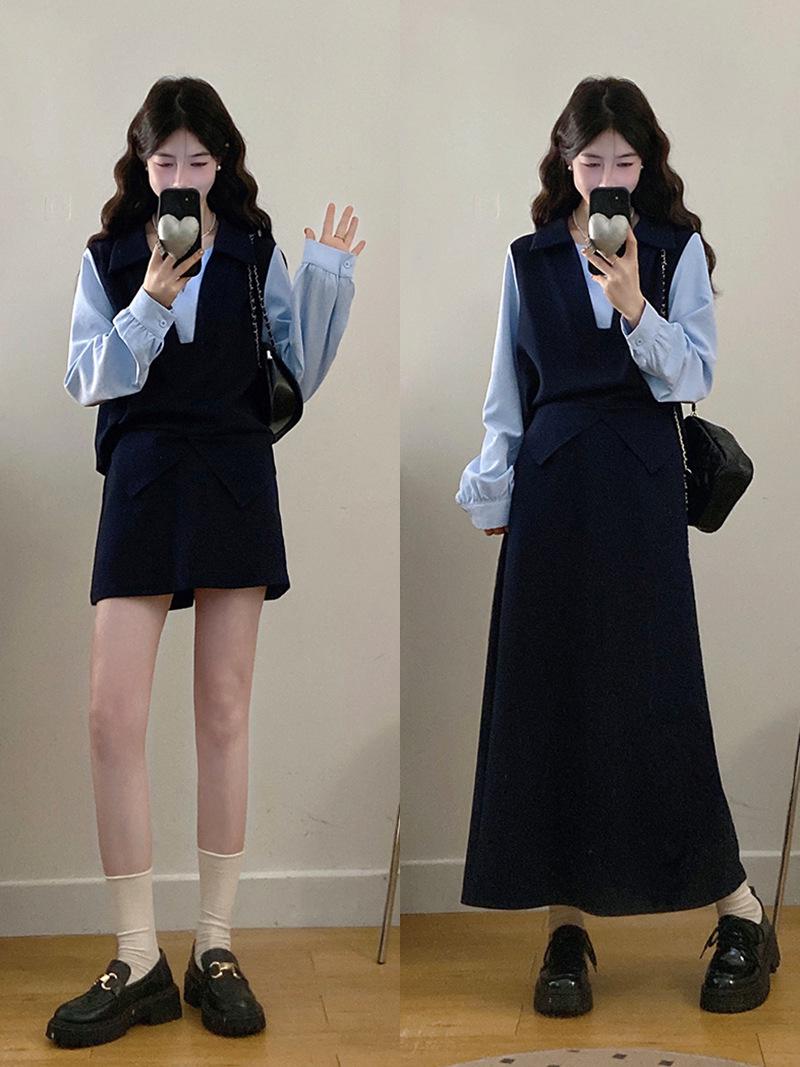 

2026 Spring Plus Size Women s Casual Two-Piece Long Sleeve Top & Skirt Set 3XL