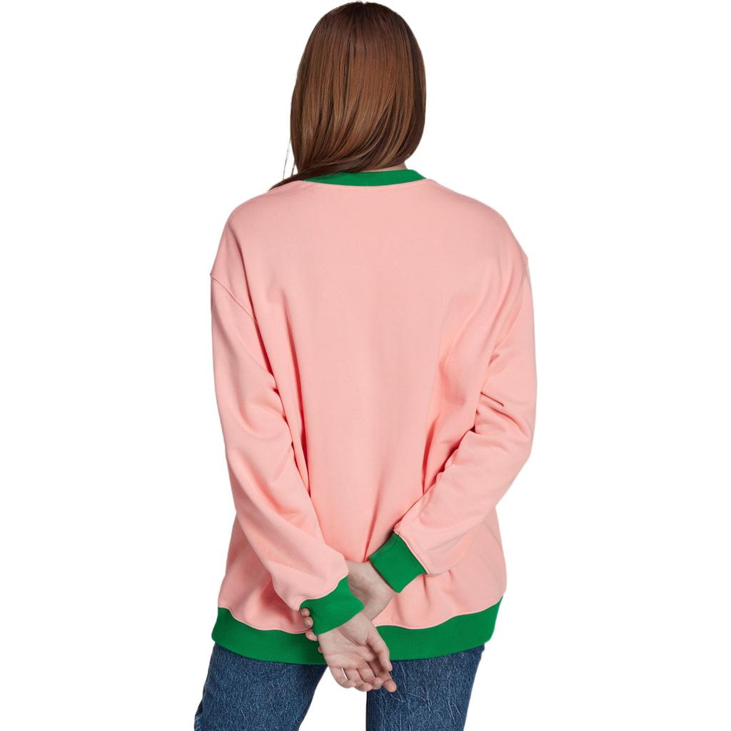 Adidas Originals Trefoil Sweatshirt Crew Neck Logo Print Pullover Long Sleeve Women Sweatshirt Pink IB2039