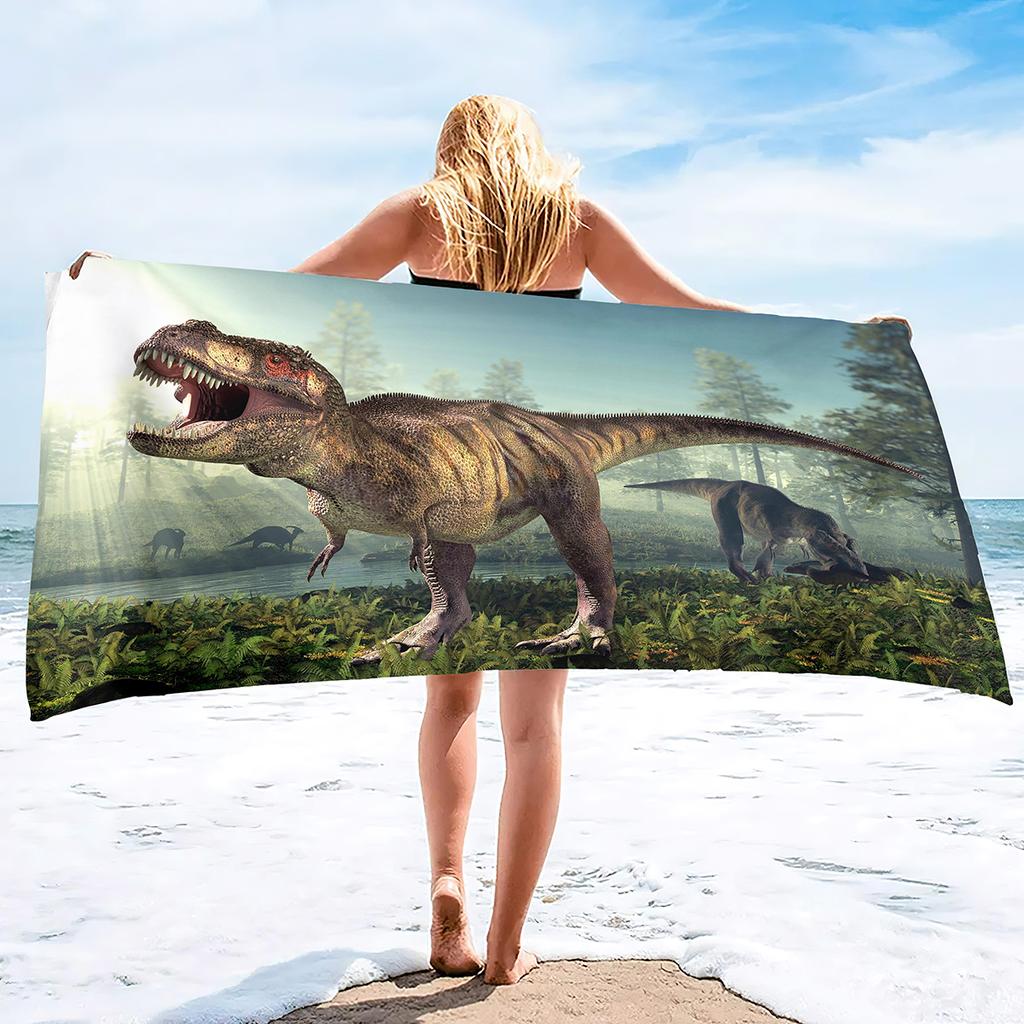 Dinosaur Beach Towel Jurassic World Animal Bath Towel Quick Dry Absorbent Soft Beach Blanket Travel Sport Spa Swim Pool Towels