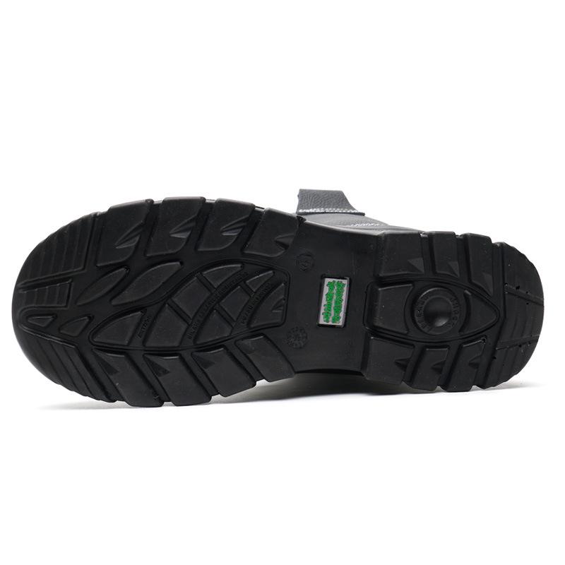 Men's High-Top Steel Toe Anti-Smash and Puncture-Resistant Cowhide Safety Boots for Oil Fields