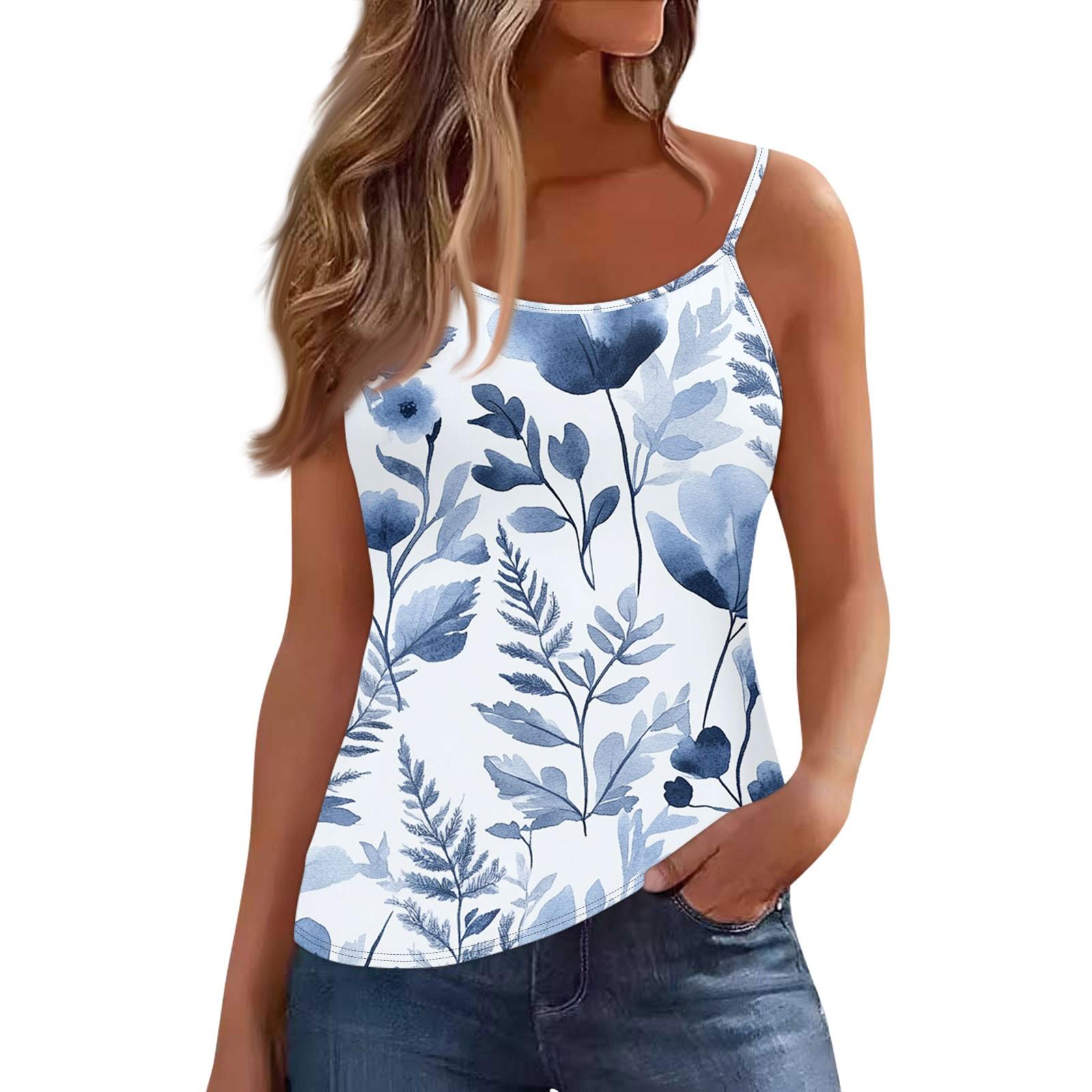 

Женский жилет без рукавов с глубоким вырезом, футболка с U-образным вырезом, подтяжки XXL синий