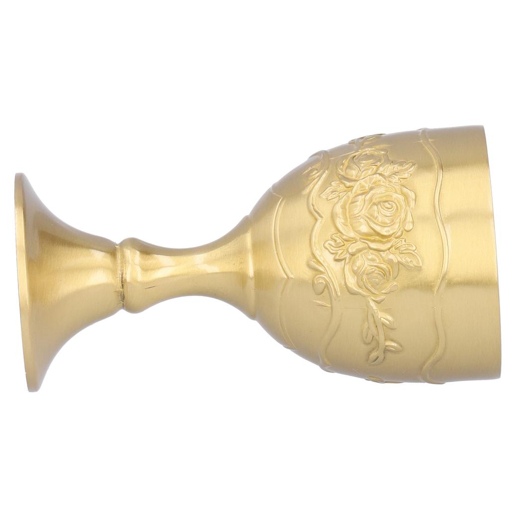 Vintage Mosazný Pohár Královský Kalich Reliéfní Růže Mléčný Čaj Víno Whisky Malý Pohárek Party PotřebyL