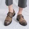 Men Monks Grey Derby Wedding Dress Summer Pointed Toe Elevator Shoes Tuxedo Prom Blazers Shoes Plus Size