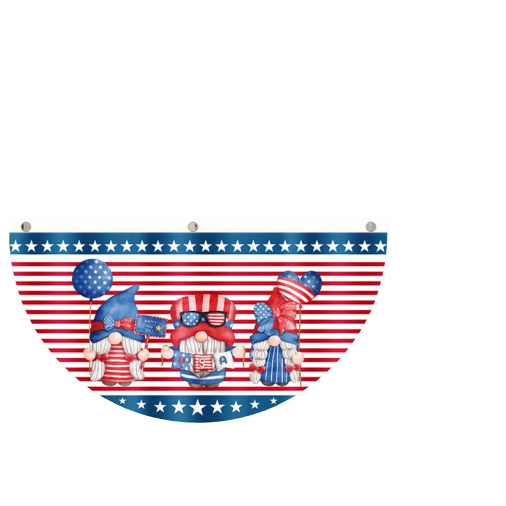 Fan Shaped Polyester Banner Festival Hanging Flag Yard Party Layout Ornament
