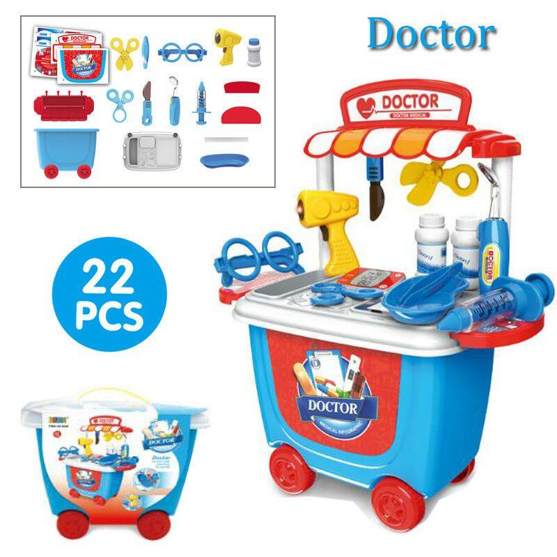 Cute Simulation Kids Ice Cream Shop Kitchen Cart Pretend Toy Set Role Play Gift