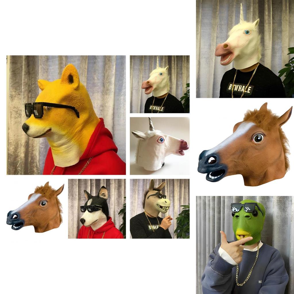 Horse Head Mask Halloween Cosplay Costume Accessory For Adults Scary And Realistic
