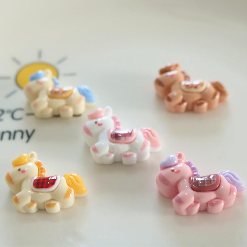 10 stuks/set Schattige Renpaard Hanger Voor Sieraden Maken Onderdelen Kawaii Hars Dieren Bedels Platte Achterkant Diy Oorbellen