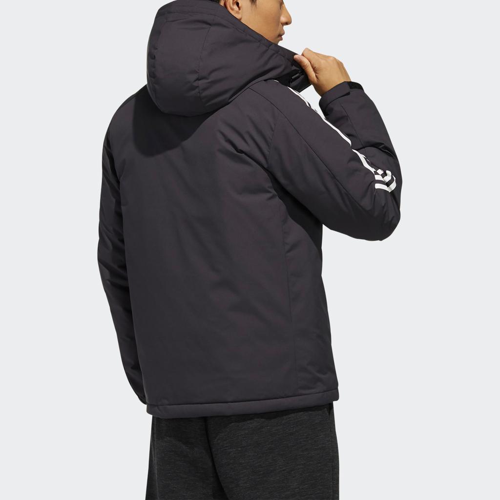 Adidas 3ST Down Jacket Solid Color Hooded Men Outerwear Black EH3995