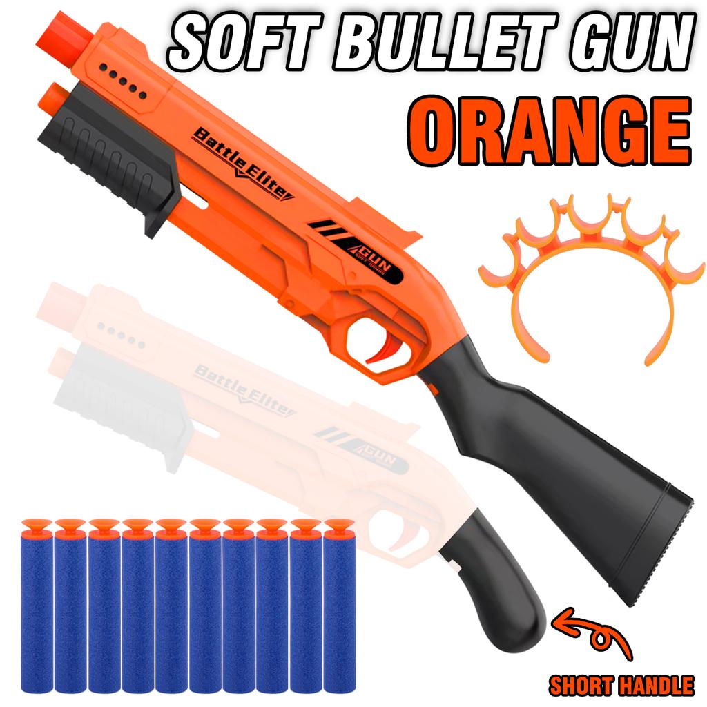 Non-Toxic Kids Outdoor Manual Foam Dart Blaster Gun With Dual Handles Safe Ammo Soft Bullet Multi Colors For Children