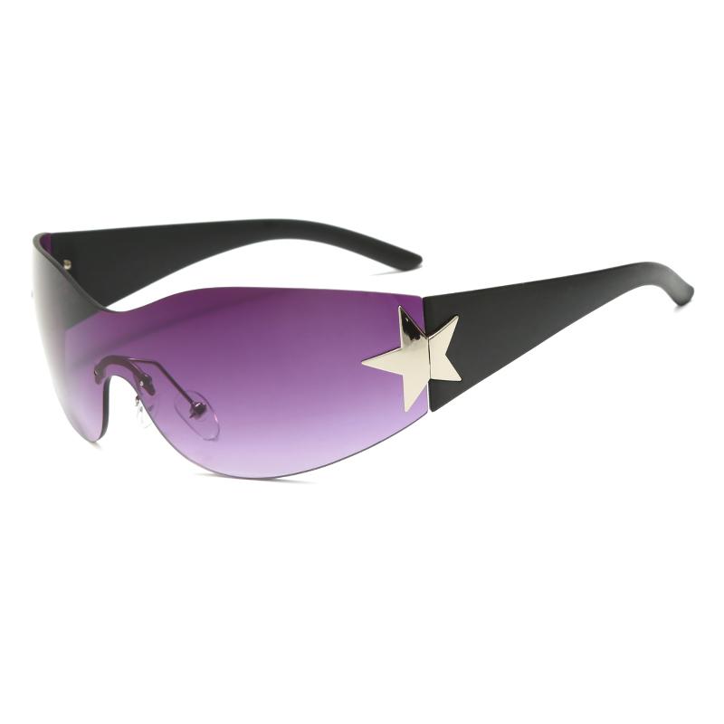

New Children s Rimless Star Decoration Integrated Y2K Hot Girl Style Hip Hop Fashion Sunglasses Beach Party Glasses Kids