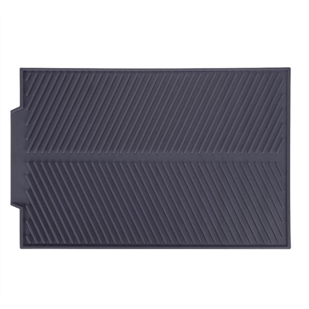 Green Grey Dish Drying Mat Silicone Drain Mat Durable Drain Tray Kitchen Counter Sink