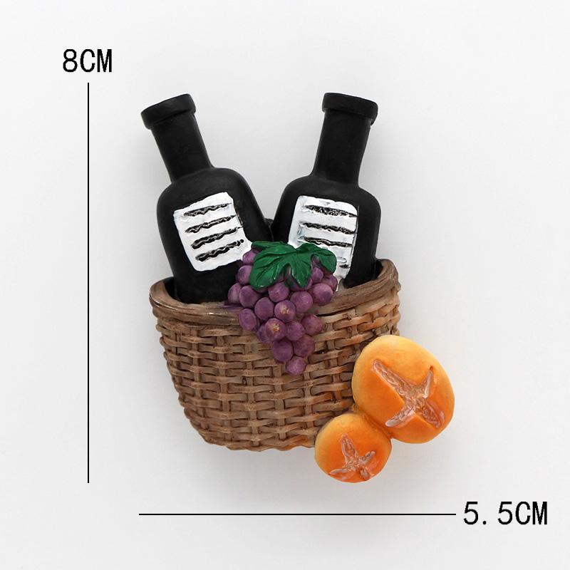 Home Decoration Magnetic Refrigerator Paste Sticky Notes Bread Machine Tomato Egg Pan Teapot Milk Model Fridge Magnet Collection