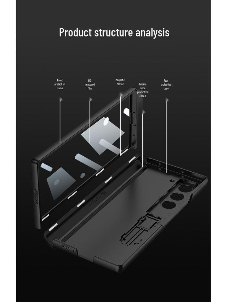 Samsung ZFold6 Magnetisches Scharnier Case: Vollständige Abdeckung, Integrierte Folie & Hartschalen-Halterung