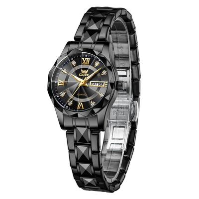 OPK Watch Quartz Arm Watch Popular Simple Gorgeous Light Easy To See Waterproof Luminous Watch for Women Black Women's Women's