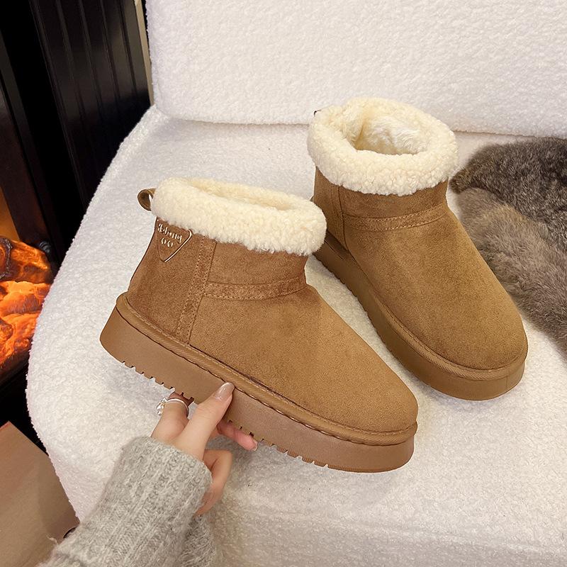 Processing Customized New Winter Bread Cotton Shoes Non-slip Piled Thickened Warm Snow Boots Women's Versatile Cotton Boots