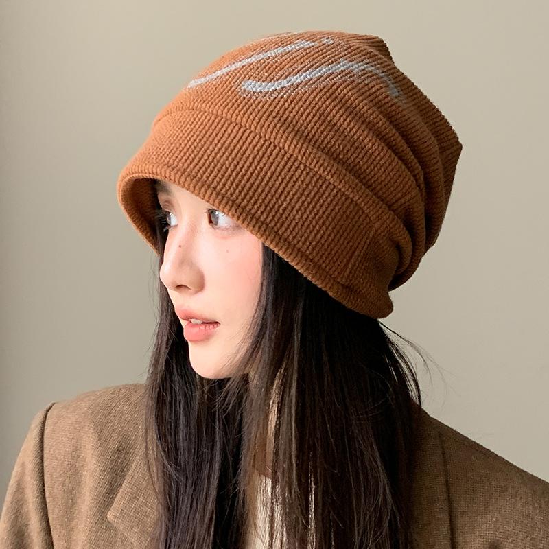 Autumn Hat Women's Baotou Hat Warm Ear Protector Wool Knitted Hat Stacking Hat