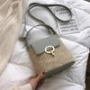 Yogodlns Casual Chains Stro Emmer Zakken Vrouwen Zomer Messenger Bag Rotan Zakken Strand Dame Reizen Portemonnees en Handtassen Schoudertas