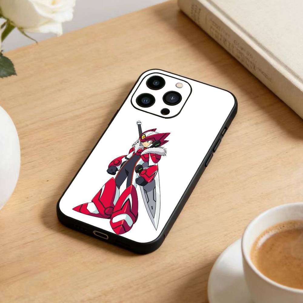 

Anime Mega Man Phone Case For iPhone 16,15,14,13,12,17,Pro Max,Plus Silicone Black Case iPhone17air