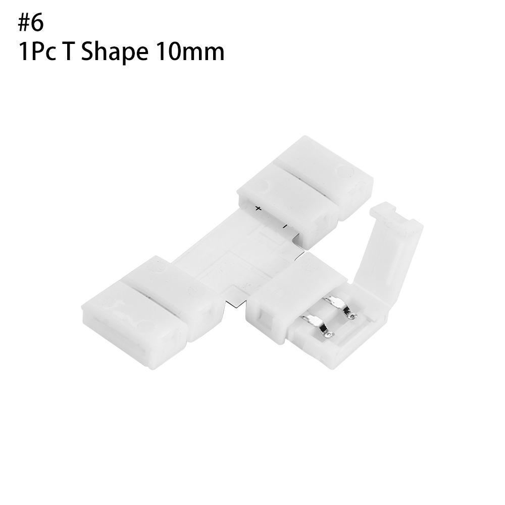1/5/10Pcs New Corner  Solderless 8mm 10mm 2Pin PCB LED Strip Connector
