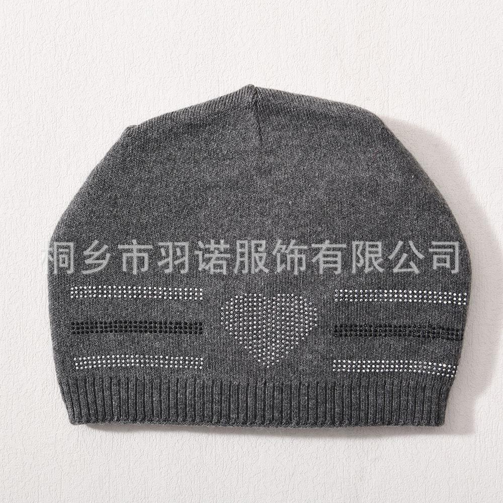 Wool knitted hat big beanie new with drill horizontal bar love soft comfortable warm wool hat