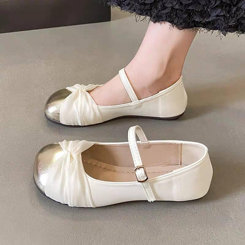French gentle Mary Jane shoes women's spring 2025 new Xiaoxiangfeng shallow mouth flat sole shoes with skirt women's shoes