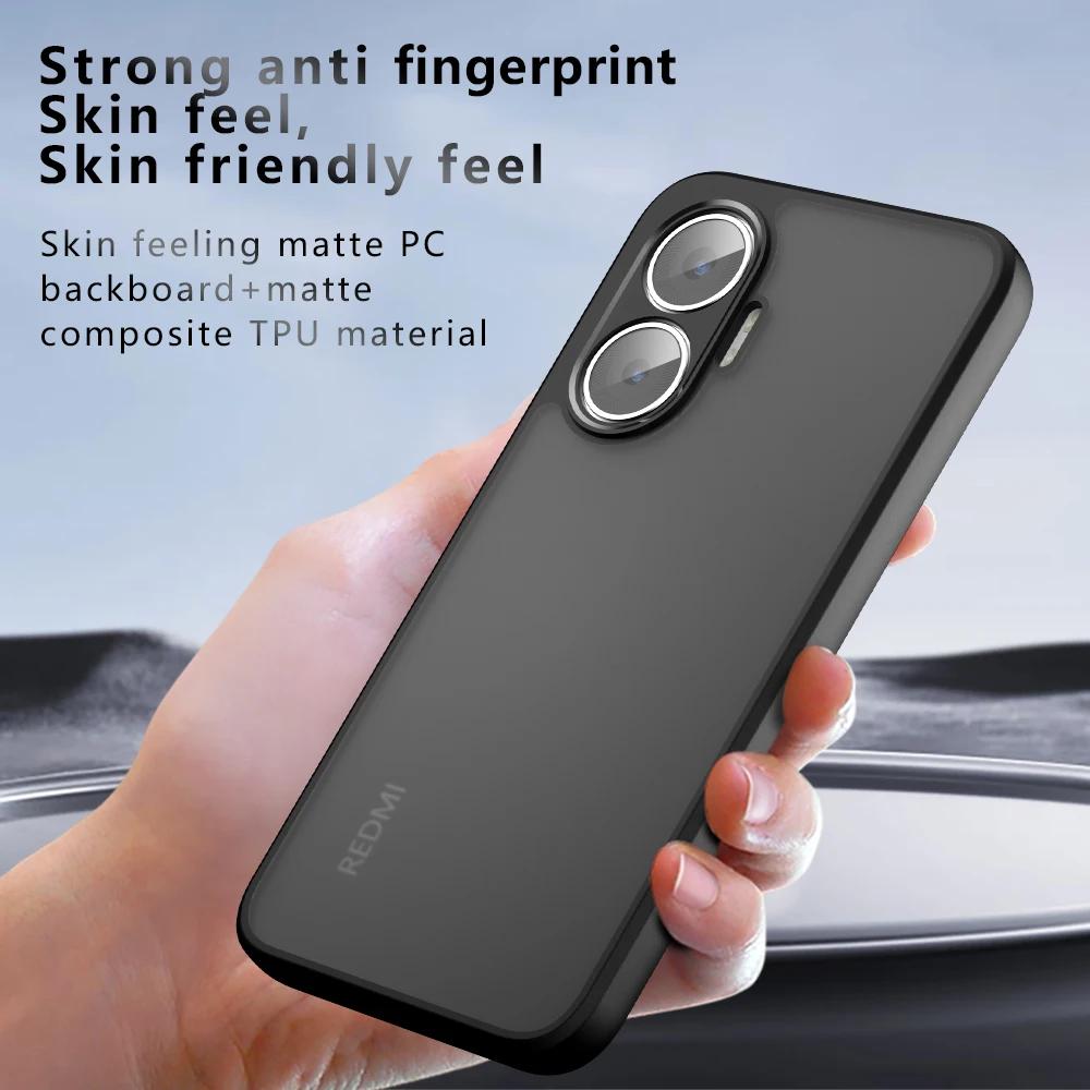 For POCO F7 F 7 Matte Acrylic Case for Xiaomi POCOF7 Redmi Turbo 4 Pro Luxury Shockproof Frosted Transparent Hard PC+TPU Bumper