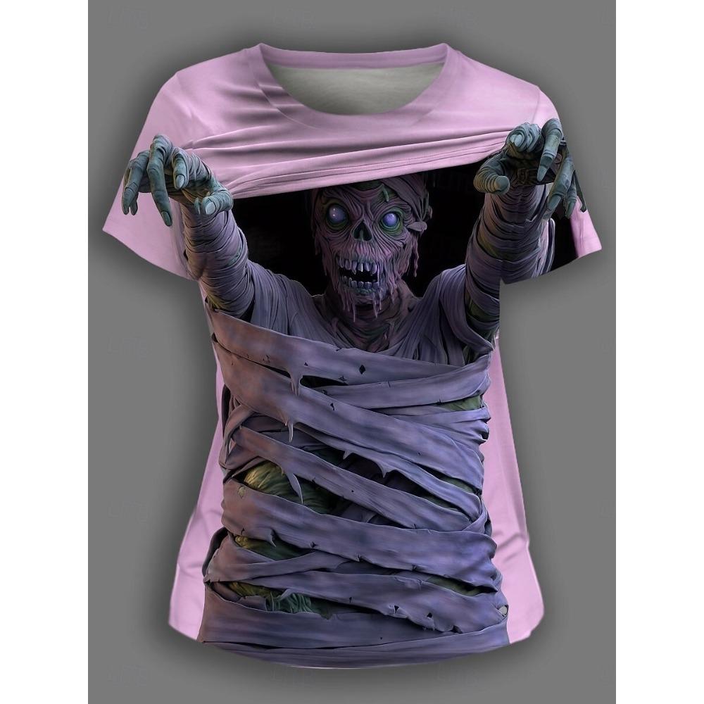 3D Print Sports Quick-dry Breathable Men T-shirt Outdoor Street Casual Fashion Scary Skull Gothic Hip-hop Short-sleeve Clothing