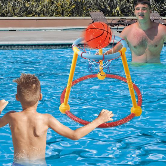 Pool Basketball Hoop Set for Kids Adults 2-in-1 Floating Basketball Ring
