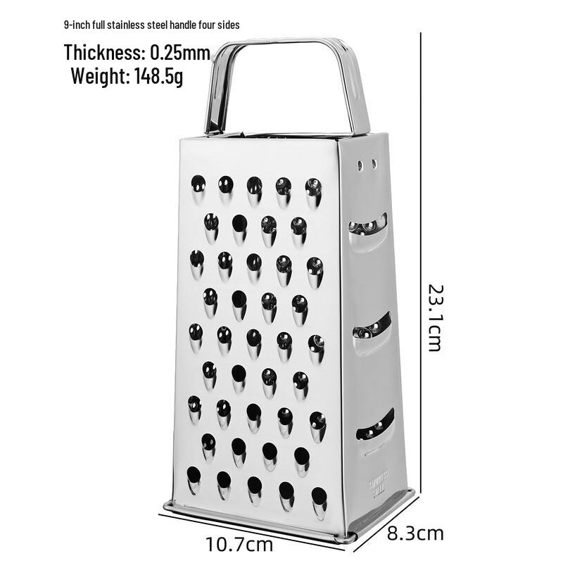 

9-дюймовая многофункциональная овощетерка из нержавеющей стали с 4 сторонами