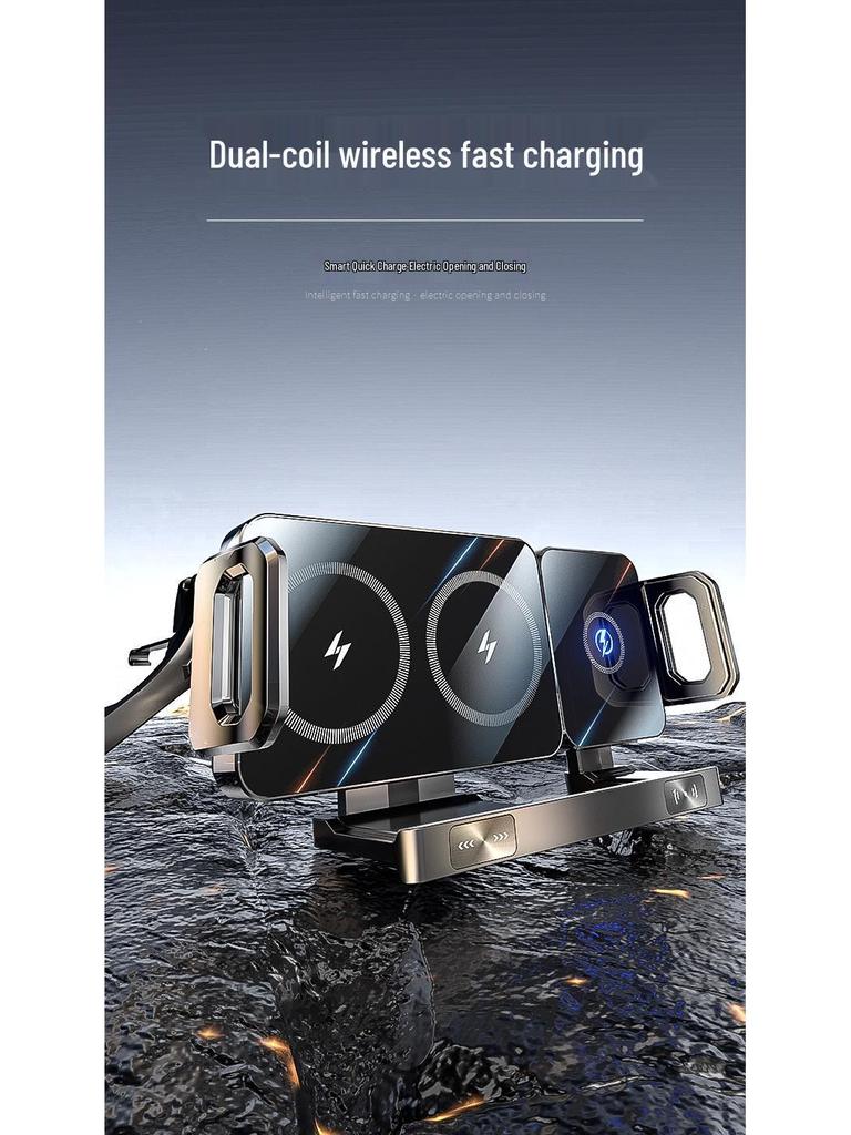 BK55 Foldable Car Phone Mount with Wireless Charging for Huawei X5/Samsung