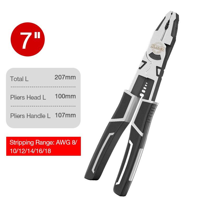 7/9 Inch Multifunction Pliers Stripper Crimper Cutter Heavy Duty Wire Pliers Diagonal Pliers Hand Tools