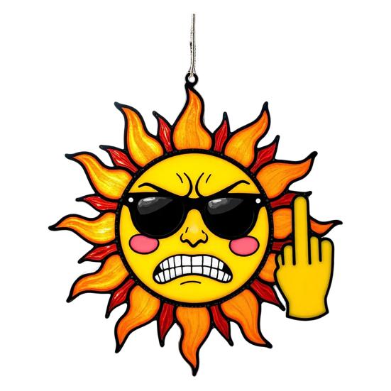 

Подвеска Подвеска Средний Палец Ловец Солнца со Шнурком Легко Подвешивать Ловец Солнца Украшение для Окна Внутреннее Наружное Украшение C