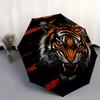 1pc Orange Stripes Tiger Cartoon Umbrella, Portable 3-Fold Compact Umbrella, Suitable for Camping, Hiking and Travel, Ideal Easter Birthday Gift